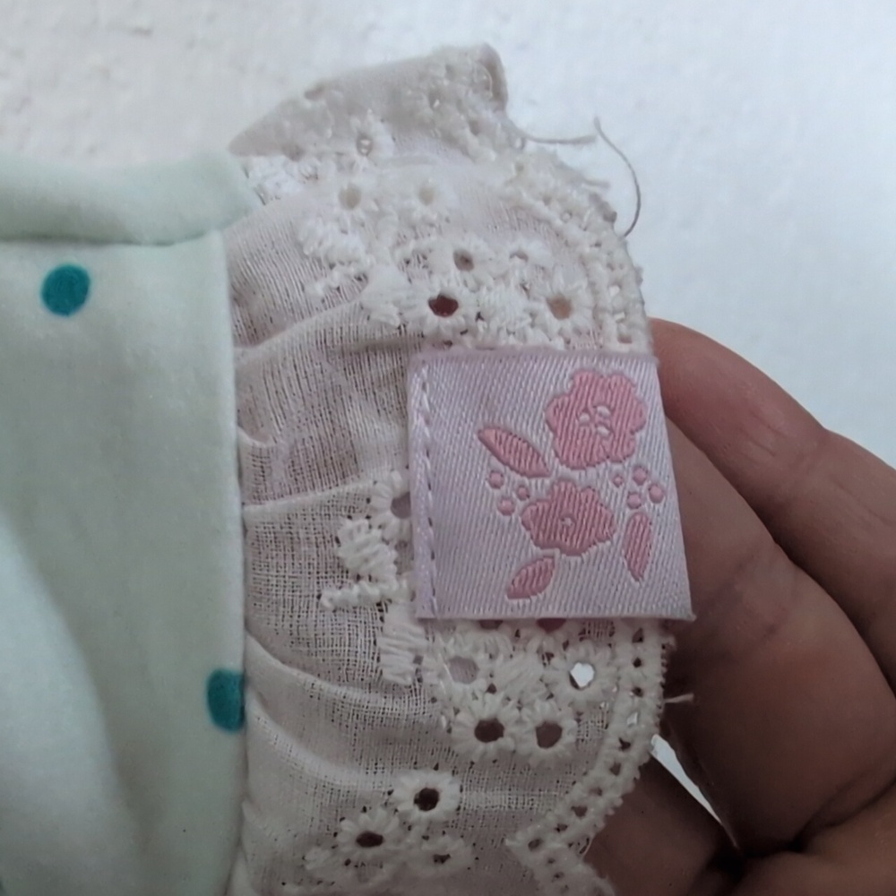 SweetHoney Floral and Polka Dot Dress with Lace Trim - Picture 6 of 7